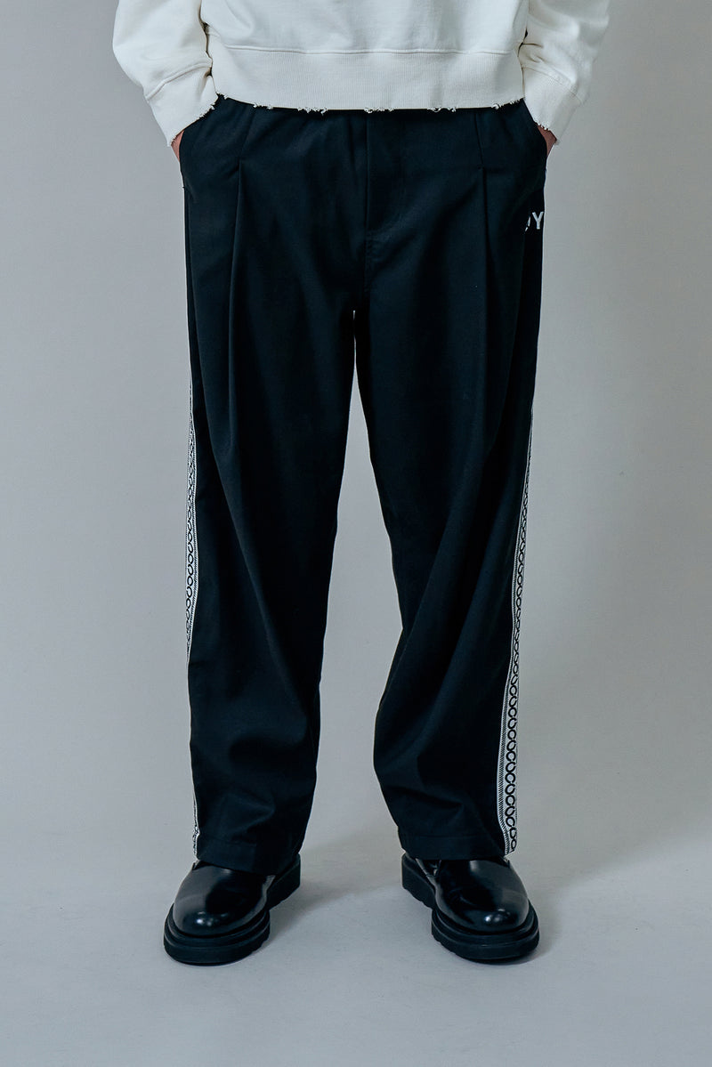 オーワイ(OY) ETHNIC TAPE PANTS-BLACK