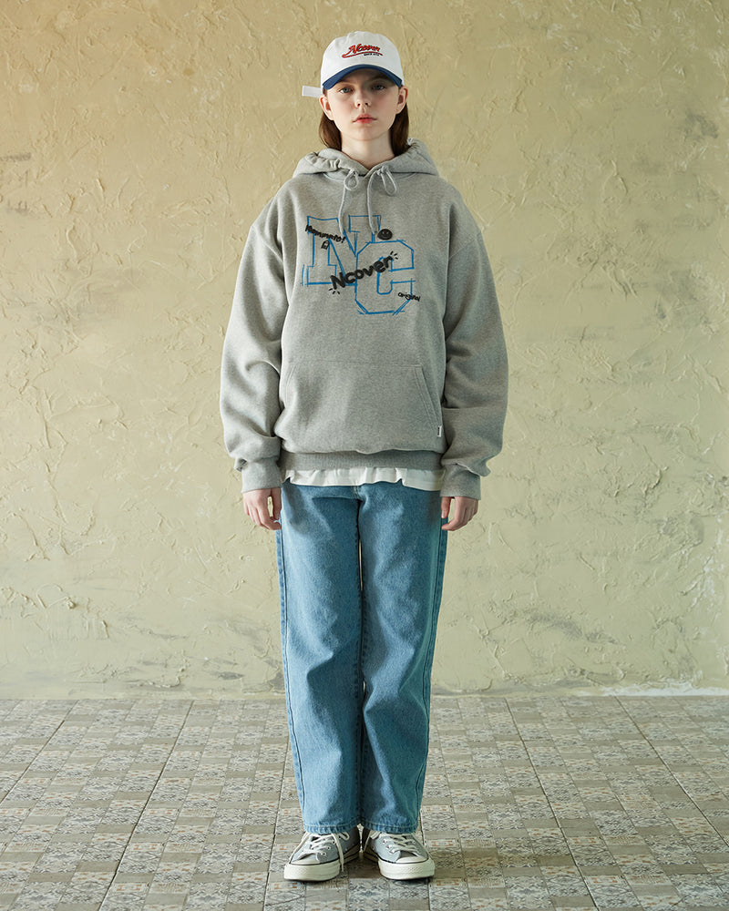 NCOVER（エンカバー）NC LINE LOGO POINT HOODIE-GREY