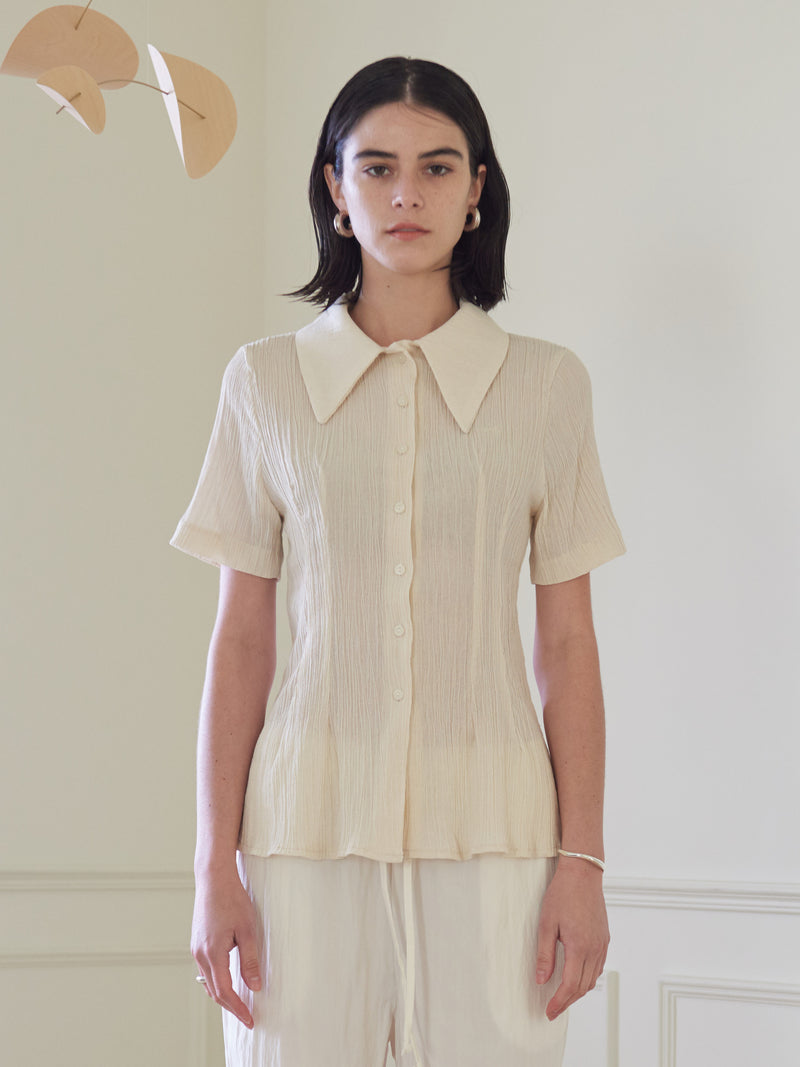 TMO BY 13MONTH（ティーエムオーバイサーティンマンス）BIG COLLARED SHIRT (IVORY)