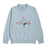 アクメドラビ(acme' de la vie)   FLAMINGO BOBBY HILL - LIGHT BLUE SWEATSHIRT