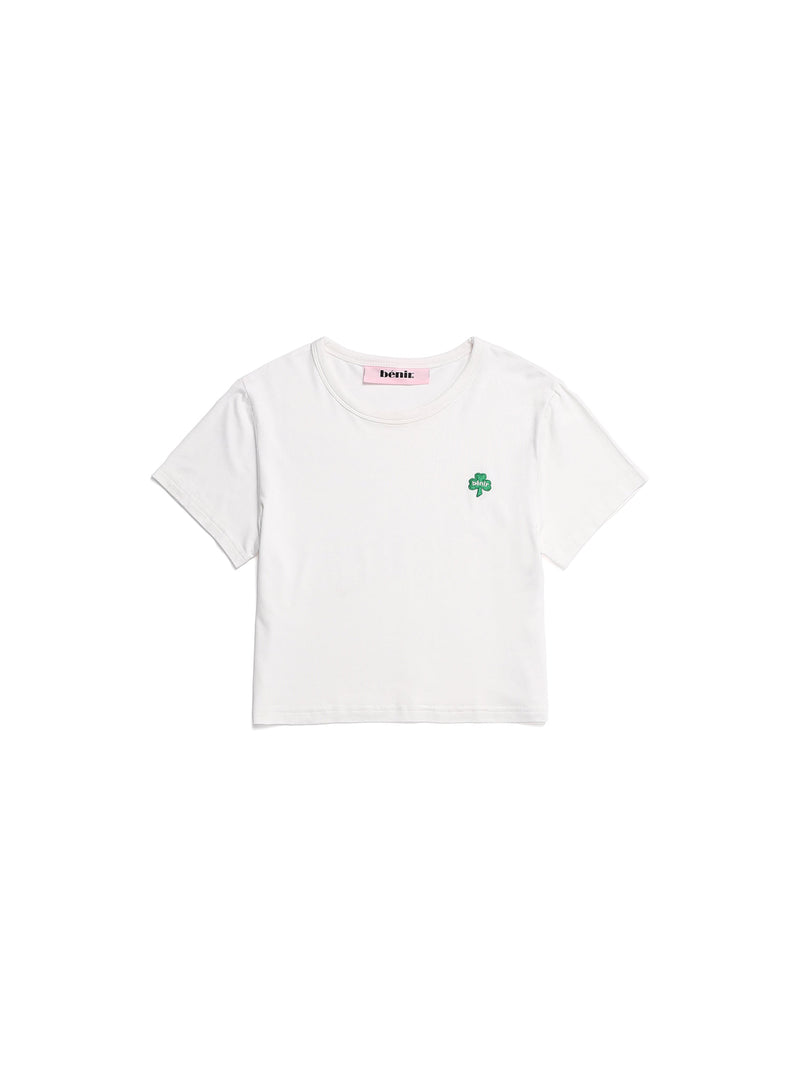 benir (ベニル) BENIR MINI CLOVER CROP T-SHIRTS [WHITE]