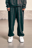 GRAFFITIONMIND(グラフィティオンマインド)          EMBROIDERED LOGO SPRAY WASHED SWEATPANTS (CHARCOAL)