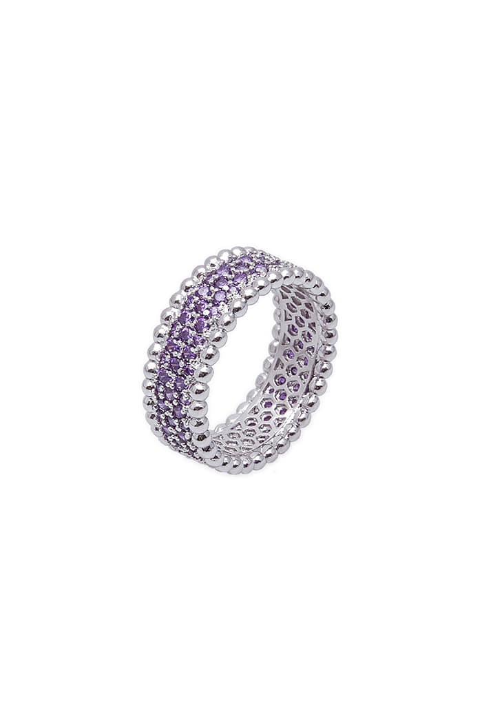 BLACKPURPLE (ブラックパープル) [BLACKLABEL] Grape Pave Ring (Purple)