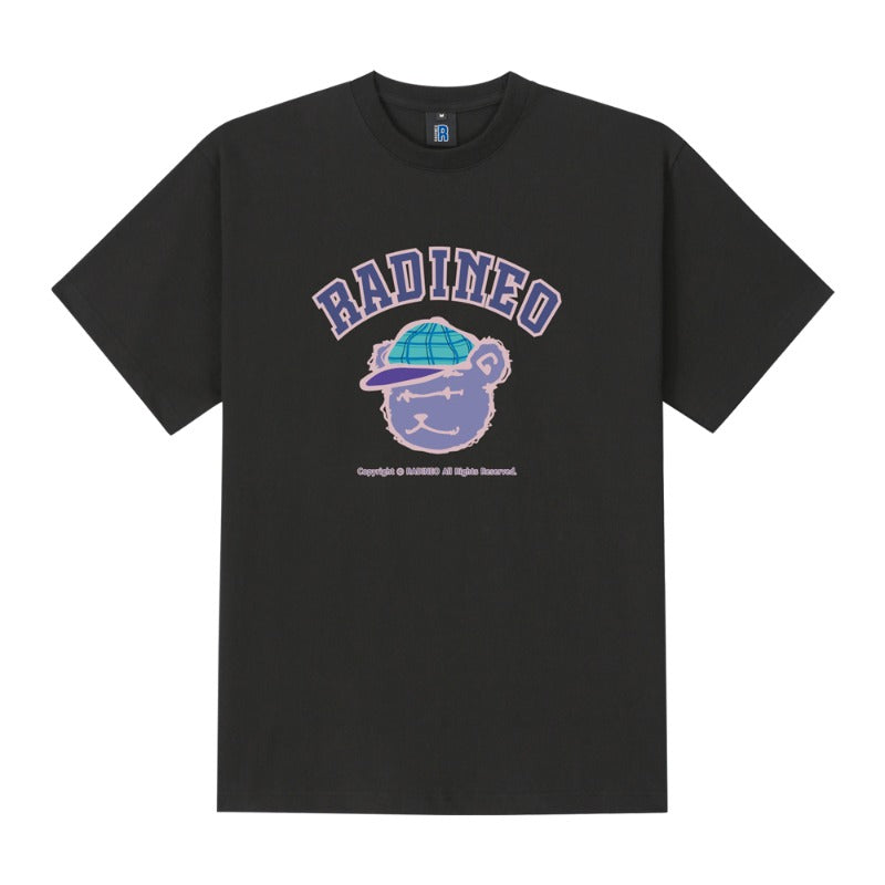 RADINEO (ラディネオ)　Purple bear black short-sleeved T-shirt