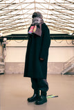 GRAFFITIONMIND(グラフィティオンマインド)          CASHMERE WOOL COAT WITH SILK SCARF COAT
