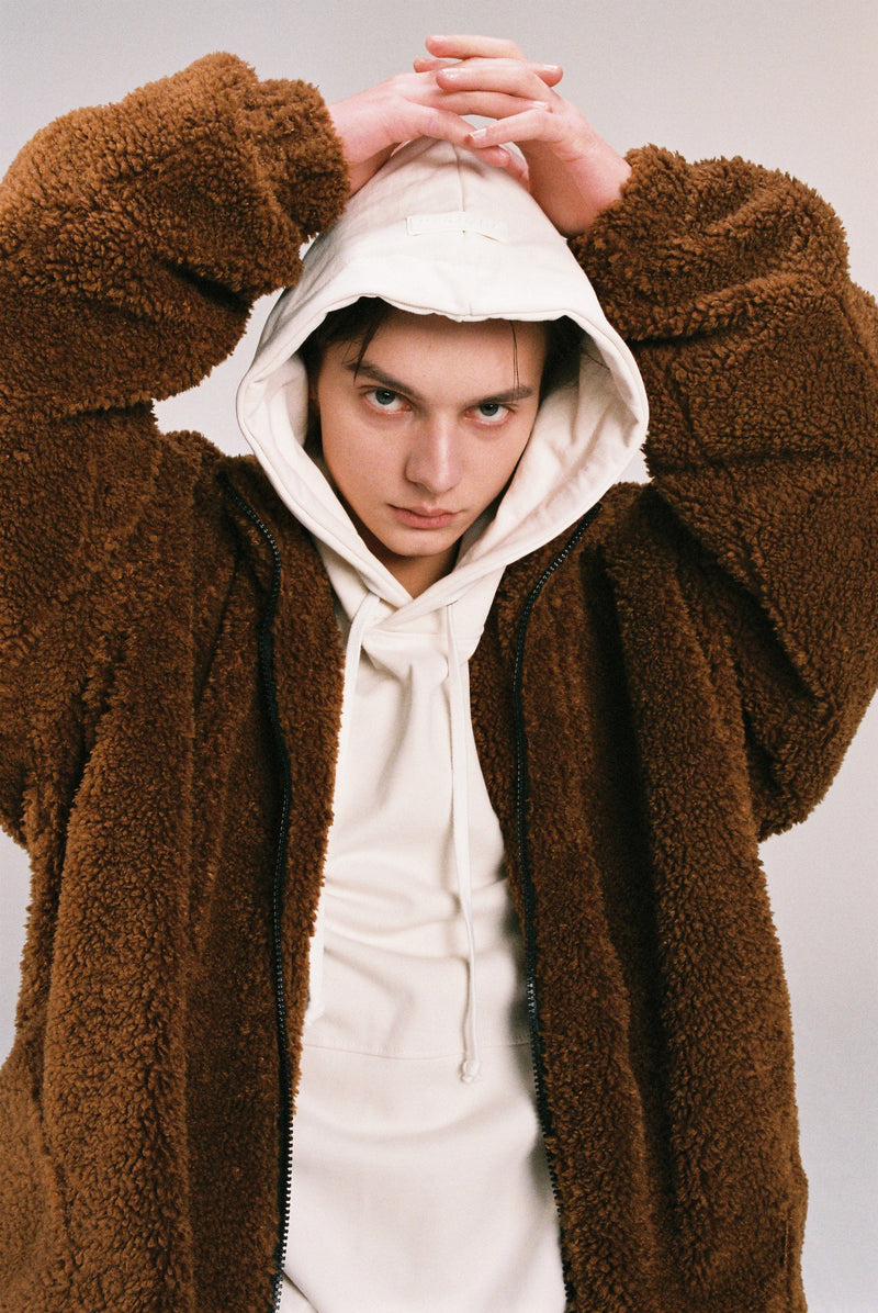 ディープリーク(DPRIQUE) OVERSIZED SHEARLING JACKET - BROWN