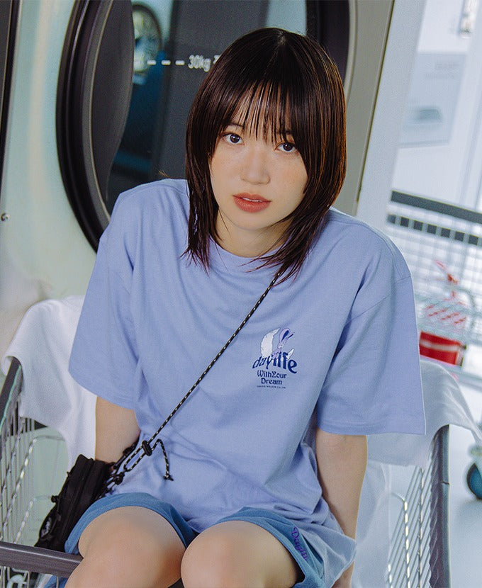 デイライフ(Daylife) Bunny Half T-shirt (Light Blue)