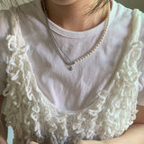 Nff(エヌエフエフ) 	 swarovski pearl mix necklace