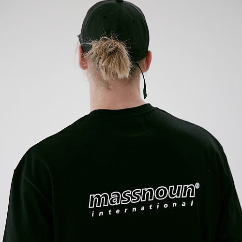 メスノウン(MASSNOUN) SL INT LOGO OVERSIZED T-SHIRTSMSETS007-BK