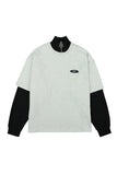 オーワイ(OY)  LAYERED ZIPPER POLA LONG SLEEVE-GREY