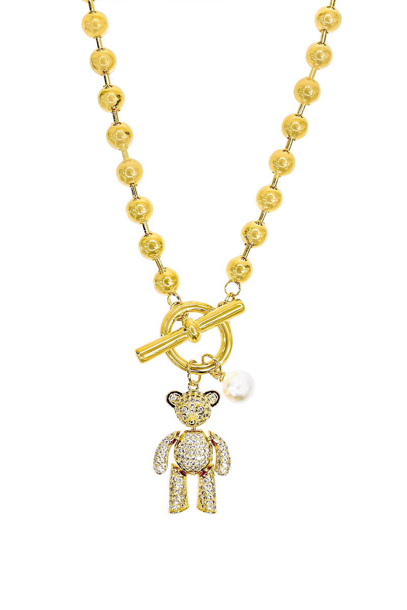 BLACKPURPLE (ブラックパープル) happy bear necklace - GOLD