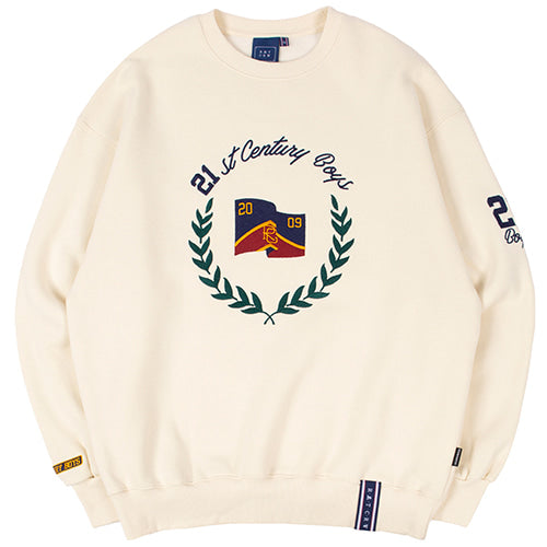 ロマンティッククラウン(ROMANTIC CROWN) CLASSIC LOGO SWEATSHIRT_OATMEAL