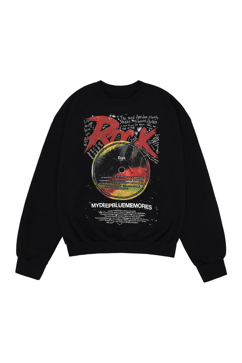 MYDEEPBLUEMEMORIES(マイディープブルーメモリーズ)      Rock and mdbm Sweatshirt Black