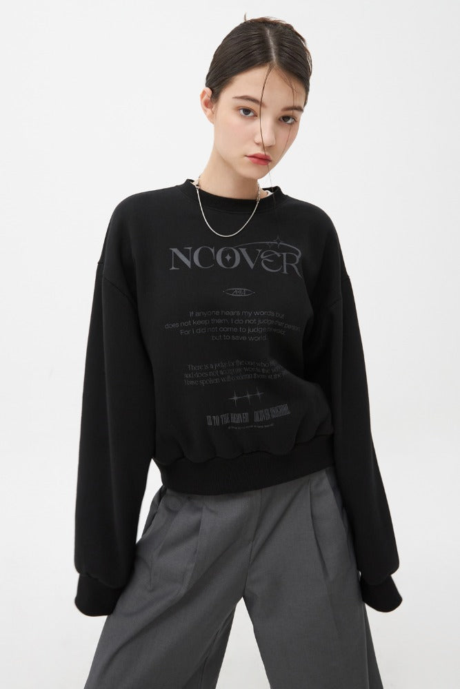 NCOVER（エンカバー）IN TO THE HEAVEN TEXT SWEATSHIRT-BLACK