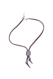 BLACKPURPLE (ブラックパープル) BYBE Leather string bracelet - Purple