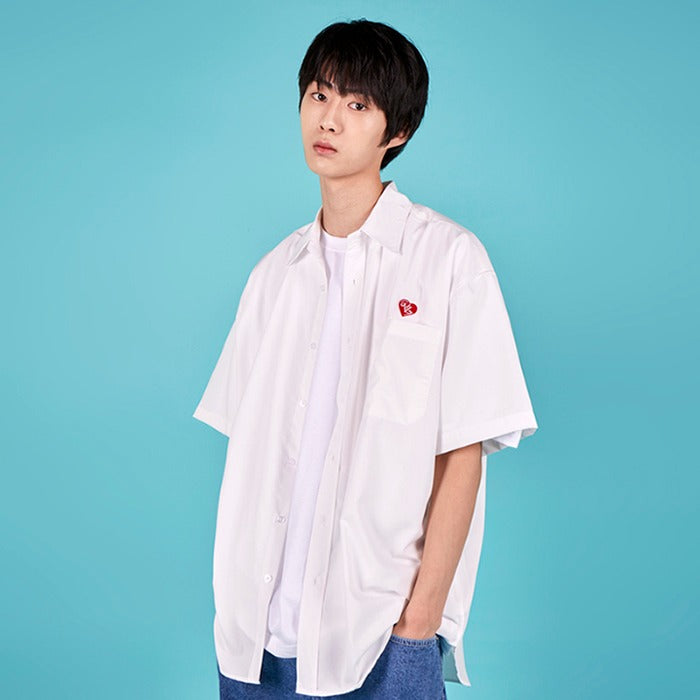 VARZAR(バザール) Heart Logo Silky Over Fit Half Shirts (2color)