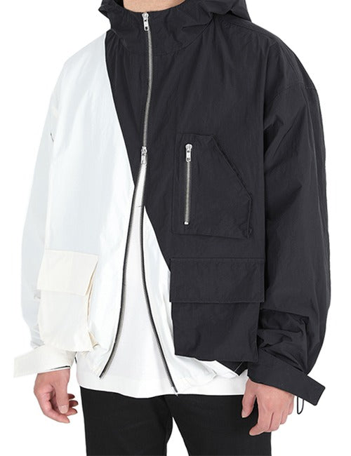 ランベルシオ(LANG VERSIO) 323 Half-and-Half Windbreaker Jacket (Windbreaker)