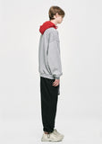 ディープリーク(DPRIQUE) CONTRAST HOODIE - RED/GREY