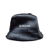 ブラックブロンド(BLACKBLOND) BBD Ripped Sprayed Custom Border Graffiti Logo Bucket Hat (Black)