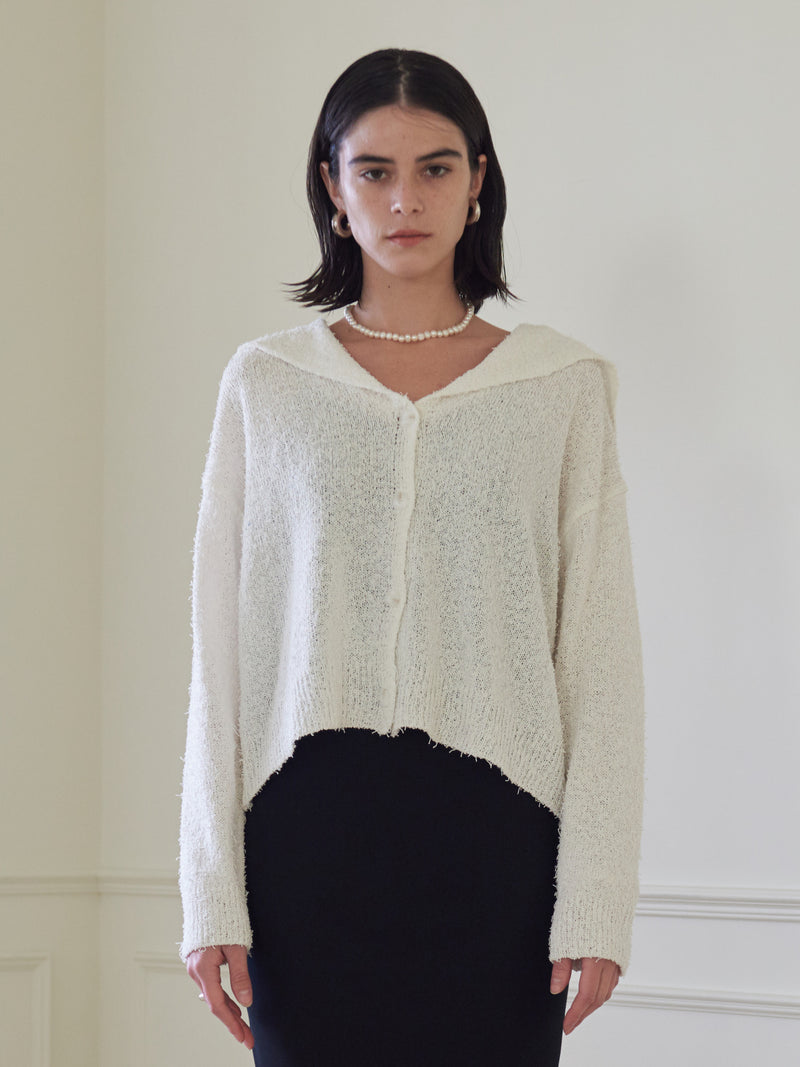 TMO BY 13MONTH（ティーエムオーバイサーティンマンス）SAILOR COALLAR CARDIGAN (WHITE)