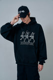 オーワイ(OY) BONE SHEEP&WOLF HOODIE-BLACK