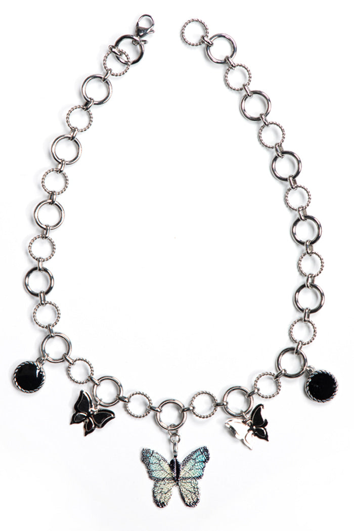 BLACKPURPLE (ブラックパープル)  BLACKPURPLE SILVERGREY BUTTERFLY NECKLACE