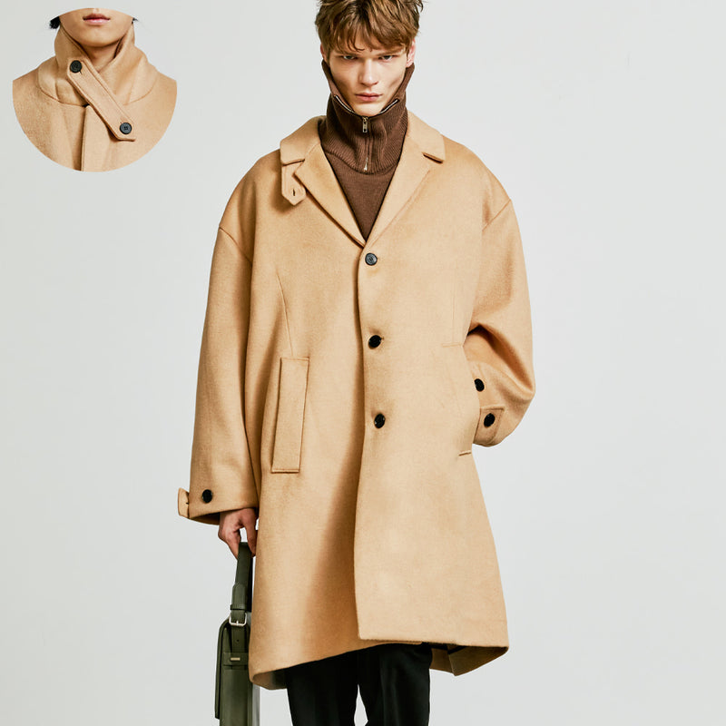 SSY(エスエスワイ)  collar up single overfit coat beige