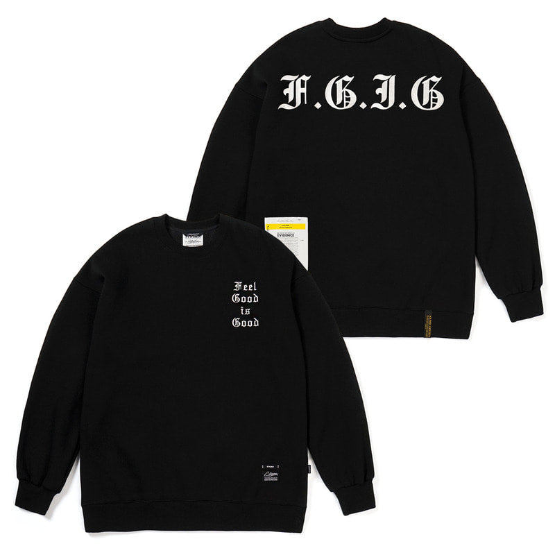 STIGMA(スティグマ)  GOTHIC FEEL GOOD OVERSIZED HEAVY SWEAT CREWNECK BLACK
