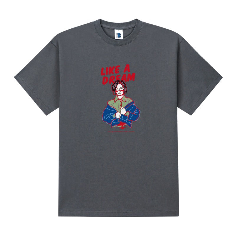 RADINEO (ラディネオ)　Like a dream grey short-sleeved T-shirt