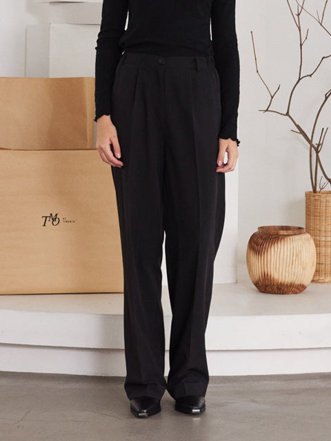 TMO BY 13MONTH（ティーエムオーバイサーティンマンス）LOGO WIDE LEG PANTS (BLACK)