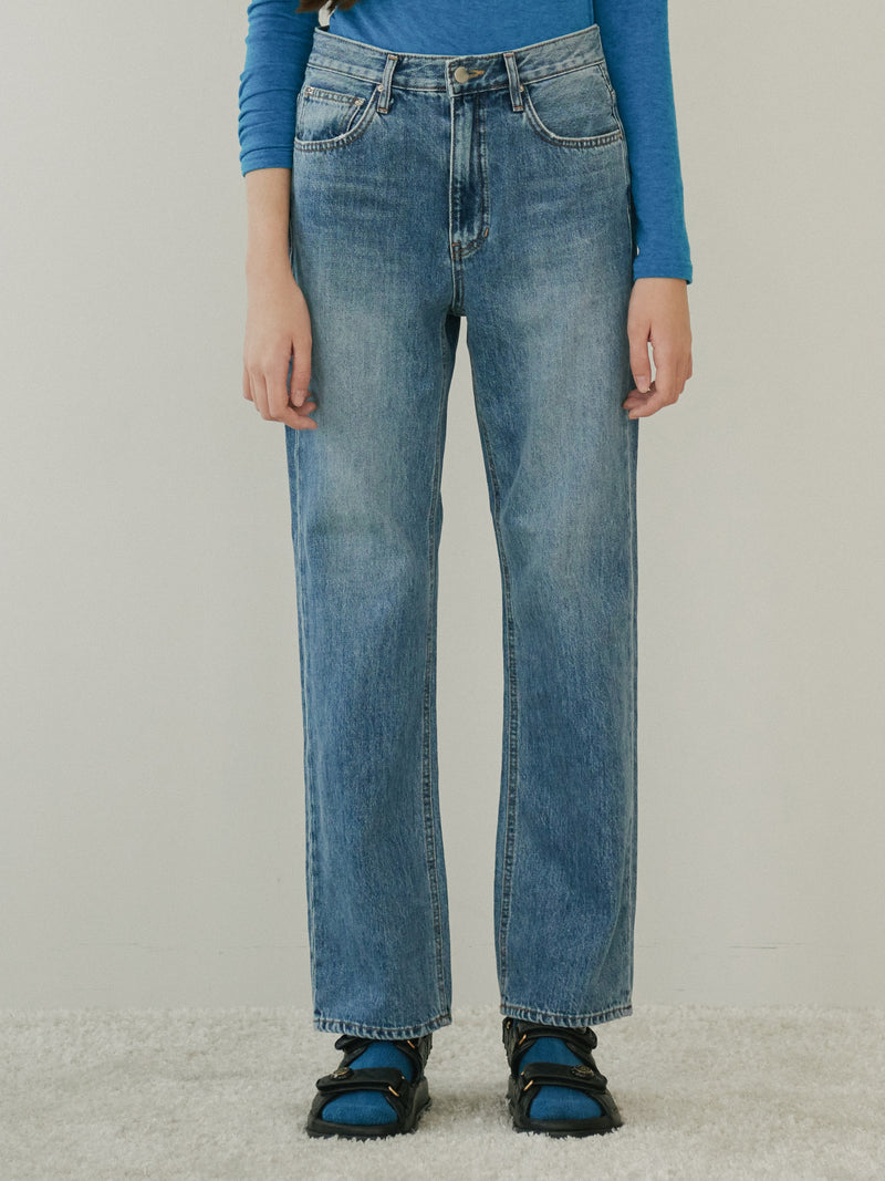 TMO BY 13MONTH（ティーエムオーバイサーティンマンス）STRAIGHT DENIM PANTS (BLUE)