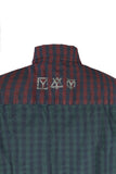 オーワイ(OY) PIGMENT MIX CHECK SHIRTS-DARK GREEN/RED