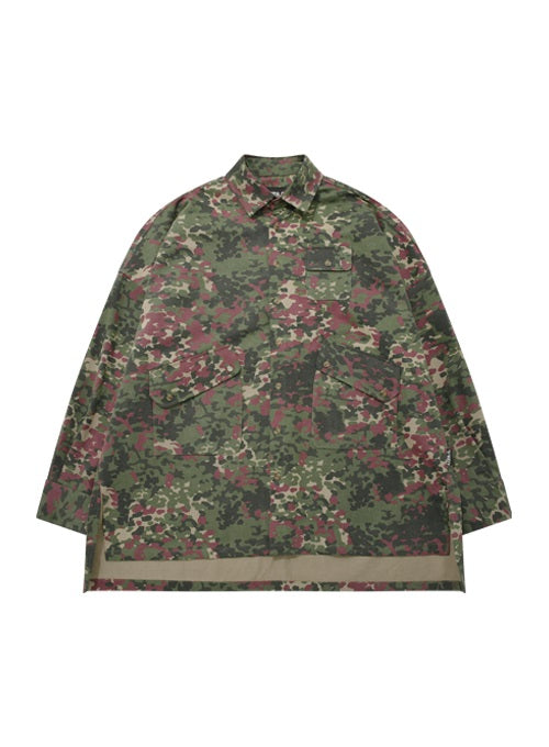 アジョバイアジョ(AJOBYAJO) Oversized Camouflage Shirt [Burgundy]