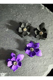 BLACKPURPLE (ブラックパープル) Mila Flower Cubic Earrings_Purple