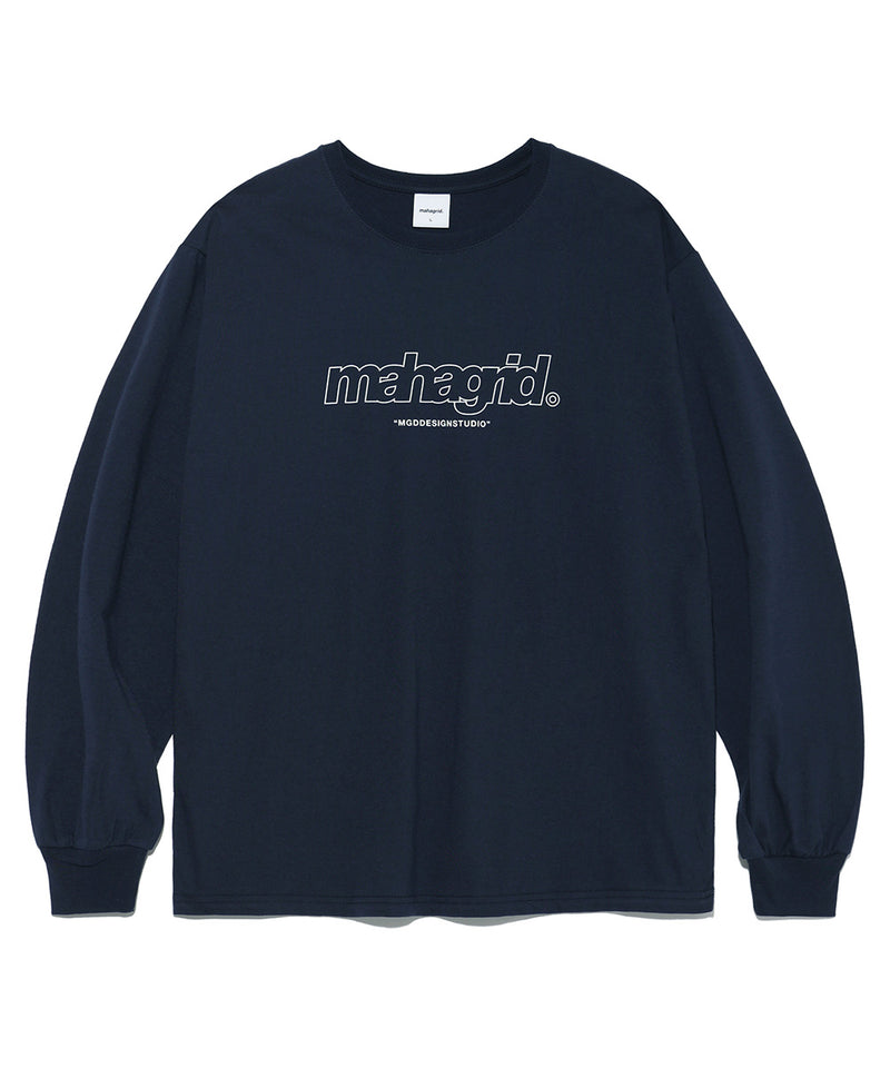 mahagrid (マハグリッド)   THIRD LOGO LS TEE [DARK NAVY]