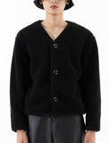 ベーシックコットン(BASIC COTTON) 	BASIC Fleece Cardigan - BLACK