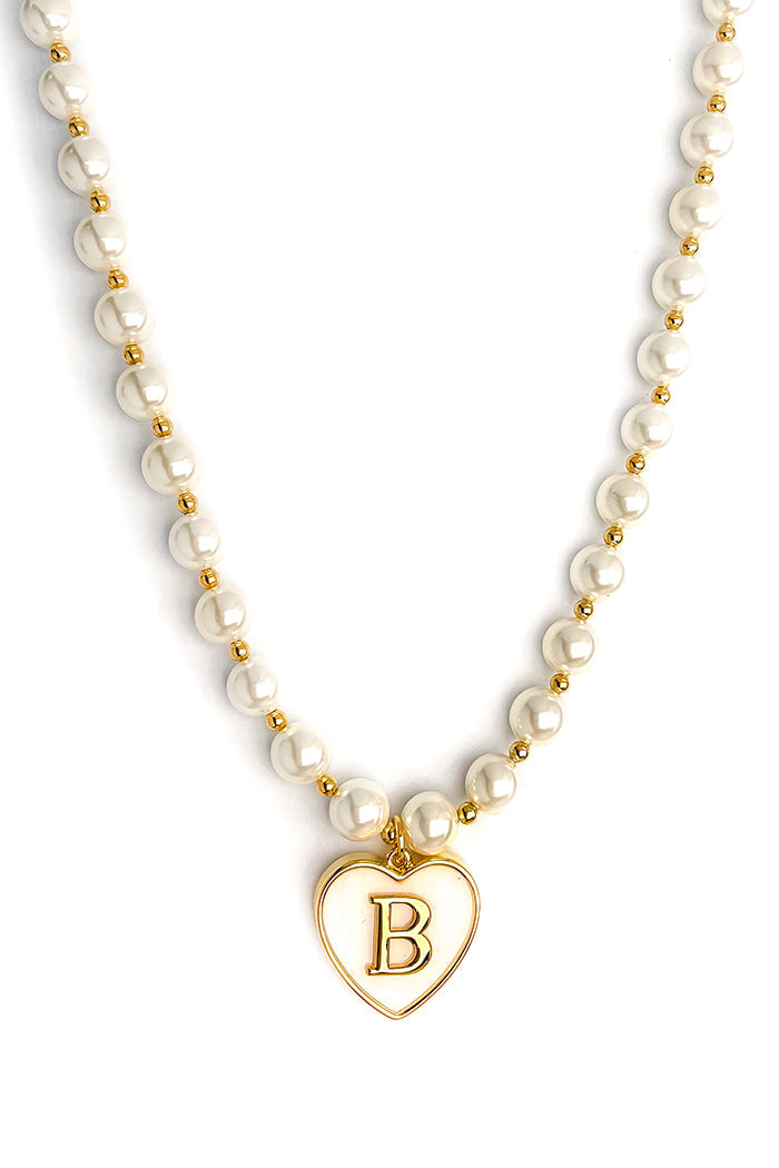 BLACKPURPLE (ブラックパープル) Guerlain Heart Pearl Necklace_White (Gold)