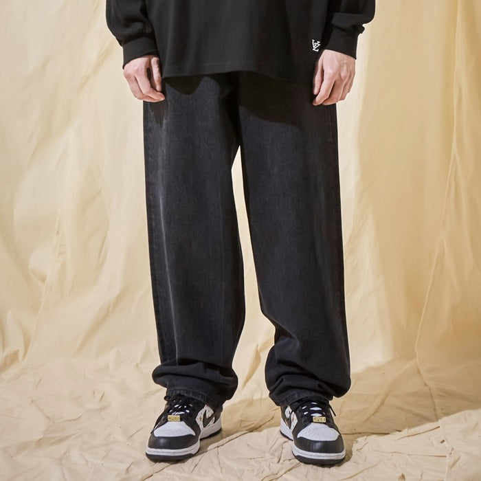 VARZAR(バザール) Wide Tapered Retro Denim Pants Black