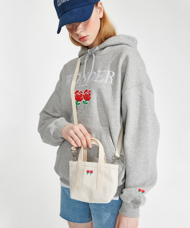 ワンダービジター(WONDER VISITOR)  Logo mini cross bag [Ivory]