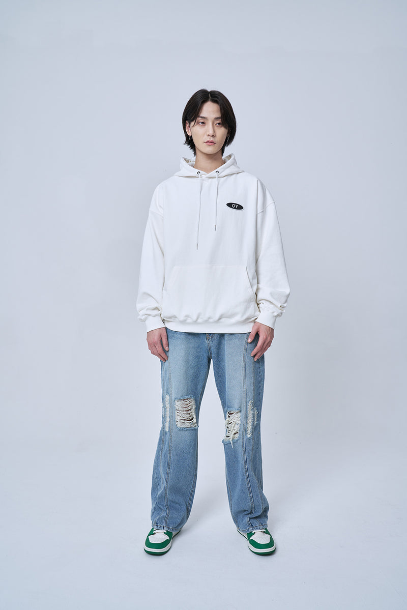 オーワイ(OY) DAISY LOGO HOODIE-WHITE