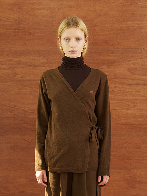 TMO BY 13MONTH（ティーエムオーバイサーティンマンス）STRAP KNIT CARDIGAN (BROWN)