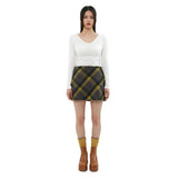 curetty (キュリティー)  C CHECKED A-LINE SKIRT_YELLOW