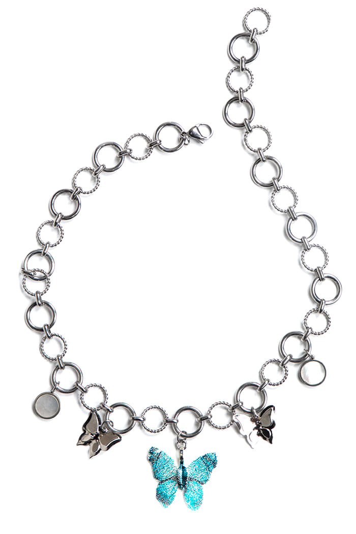 BLACKPURPLE (ブラックパープル) BLACKPURPLE 5P BLUE BUTTERFLY NECKLACE