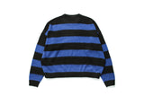 Q CUMBERS (キューカンバース)　MOHAIR BORDER PULLOVER SWEATER/ Blue