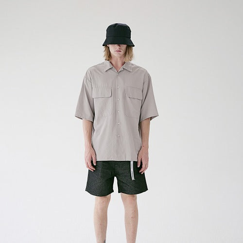 メスノウン(MASSNOUN) TWO POCKET SOFT OVERSIZED SHIRTS MSEST006-BG