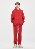 ディープリーク(DPRIQUE) OVERSIZED LOGO HOODIE - RED