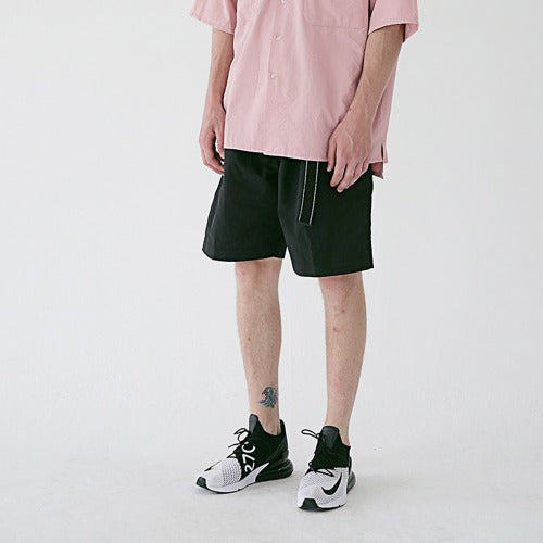 メスノウン(MASSNOUN) TWO TUCK WIDE SHORT PANTS MSESP002-BK