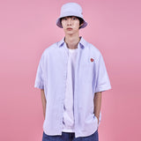 VARZAR(バザール) Heart Logo Oxford Over Fit Half Shirts (3color)