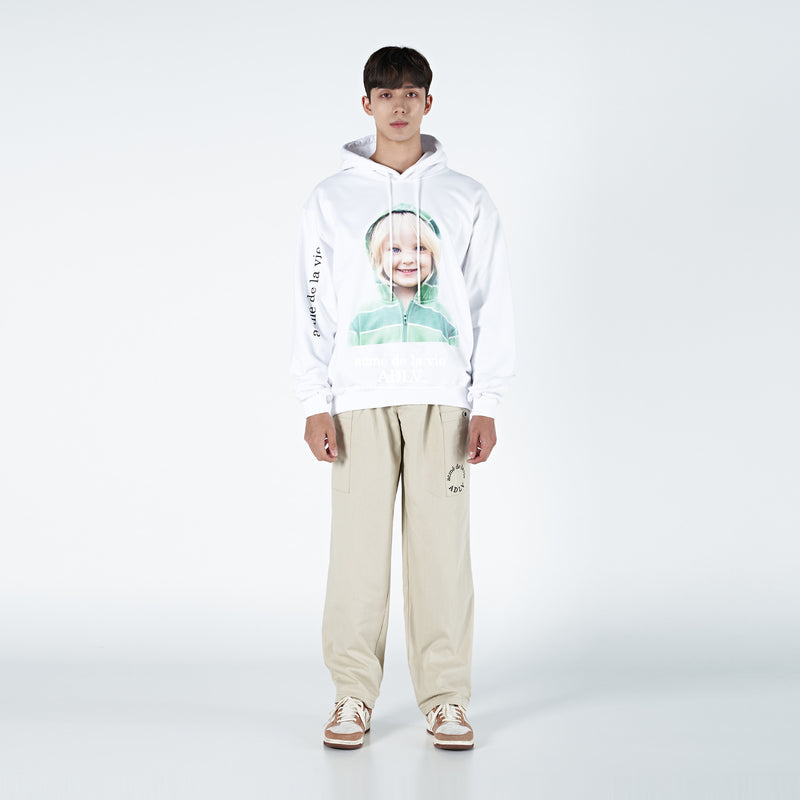 アクメドラビ(acme' de la vie)  ADLV BABY FACE HOODIE WHITE GREEN HOODIE BOY