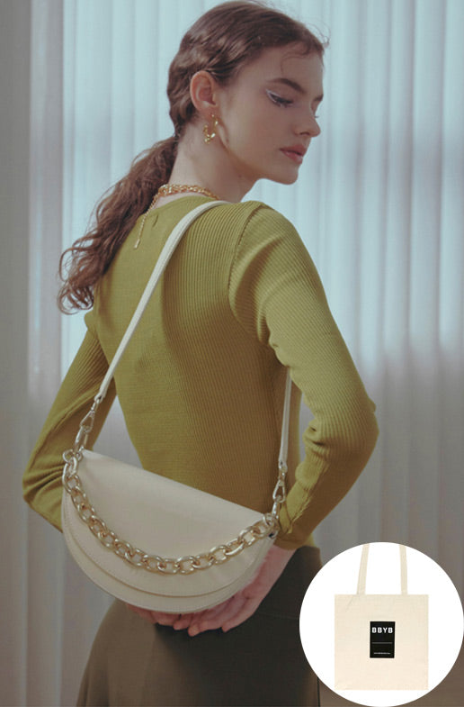 BBYB(ビービーワイビー) Atti Saddle Cross Bag (Ivory Cream)